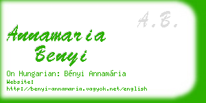 annamaria benyi business card