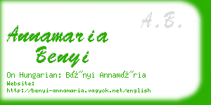 annamaria benyi business card